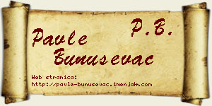 Pavle Bunuševac vizit kartica